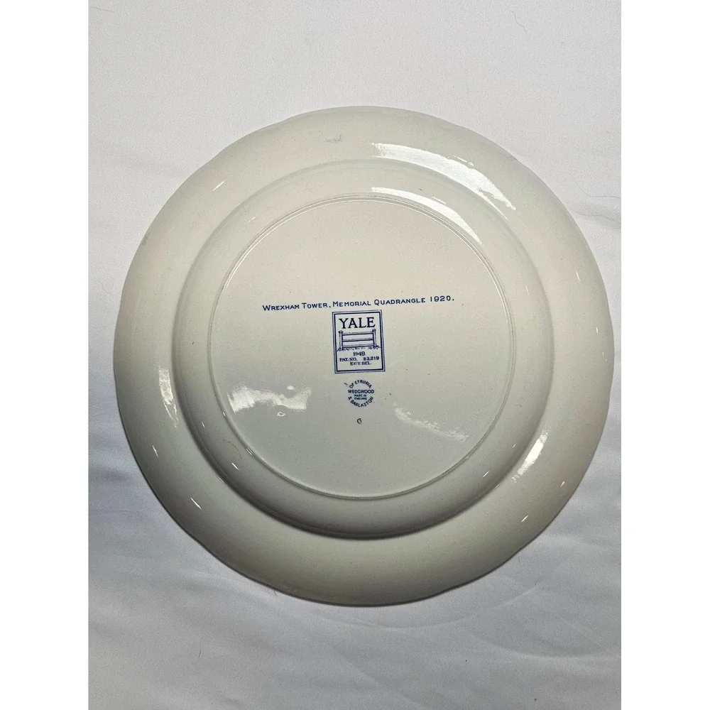 Vintage‎ Wedgwood Yale University Dinner Plates Set of 4 1949 Blue Transferware